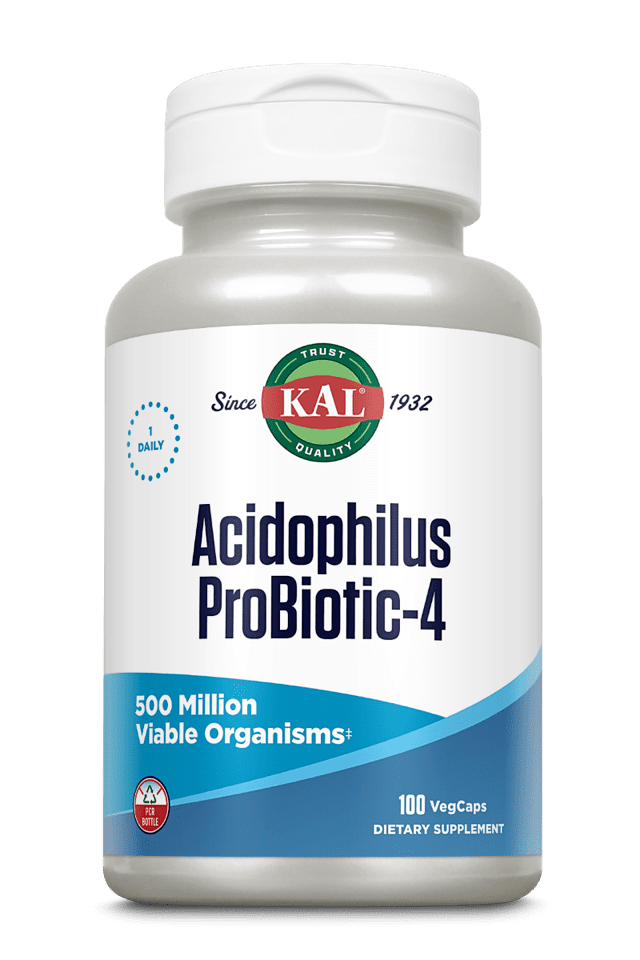 Kal - Acidophilus Probiotic-4 100ct 500mil Vegetarian Capsule