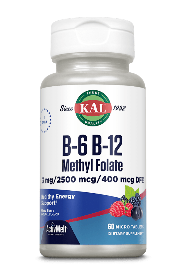 Kal - B-6 B-12 Methyl Folate ActivMelt 60 ct Lozenge