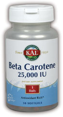 Kal - Beta Carotene ActivGels 50ct 25000iu Softgel