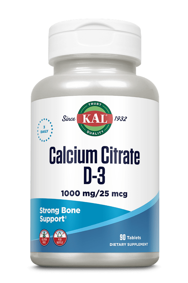 Kal - Calcium Citrate D-3 1000 90ct 1000mg Tablet