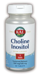 Kal - Choline Inositol Sustained Release 60ct 500mg Tab-UNAVAILABLE