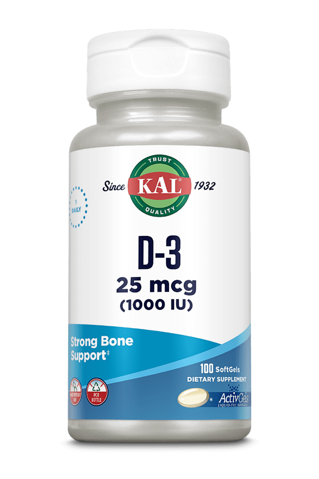 Kal - D-3 1000 IU ActivGels 100ct 1000iu Softgel
