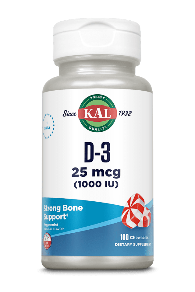 Kal - D-3 1000 IU 100ct 1000iu Chewable