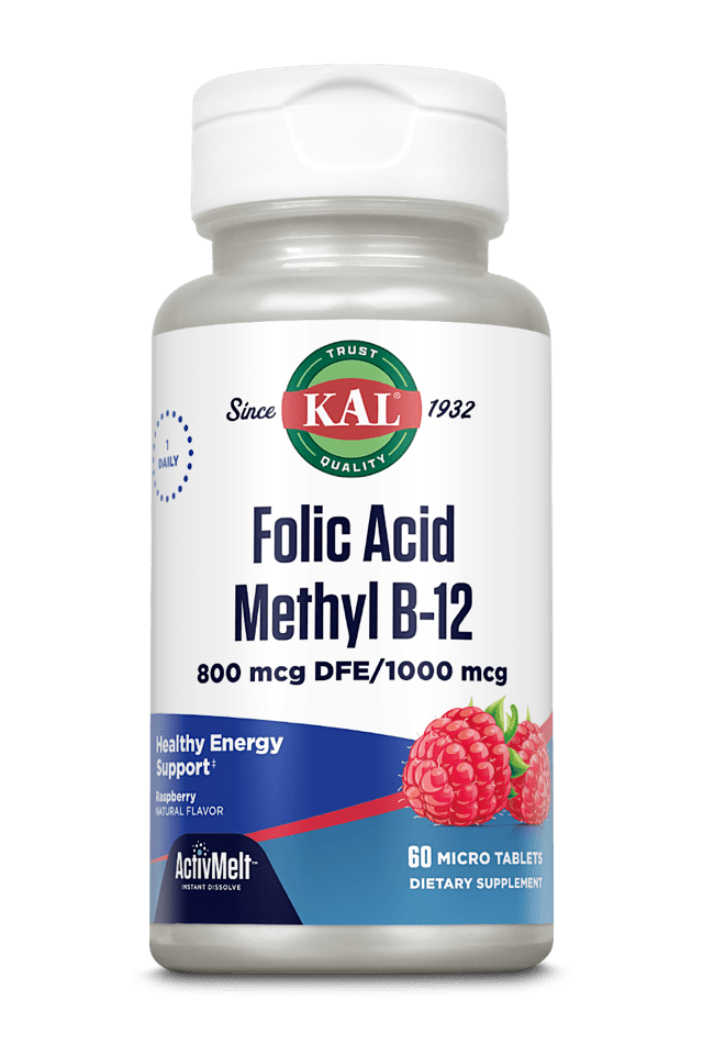 Kal - Folic Acid Methyl B-12 ActivMelt 60ct 800mcg Lozenge