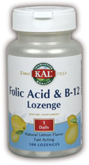 Kal - Folic Acid & B-12 Lozenge 100ct 800mcg Lozenge-UNAVAILABLE