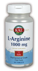 Kal - L-Arginine 30ct 1000mg Tablet