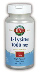 Kal - L-Lysine 50ct 1000mg Tablet