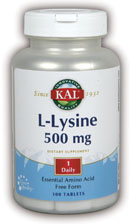 Kal - L-Lysine 100ct 500mg Tablet