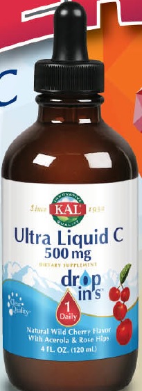Kal - Liquid C Drops,Ultra Cherry 500mg 4oz