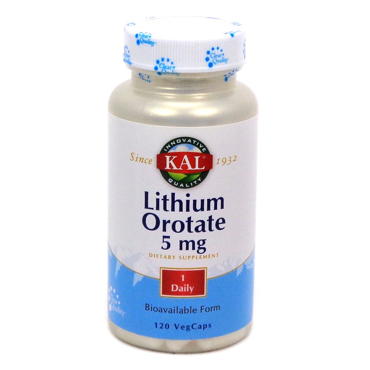 Kal - Lithium Orotate 120 ct 5 mg VegCaps