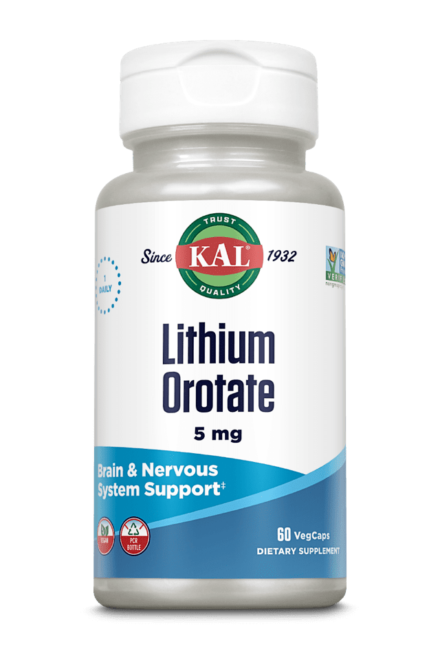 Kal - Lithium Orotate 60ct 5mg VegCaps