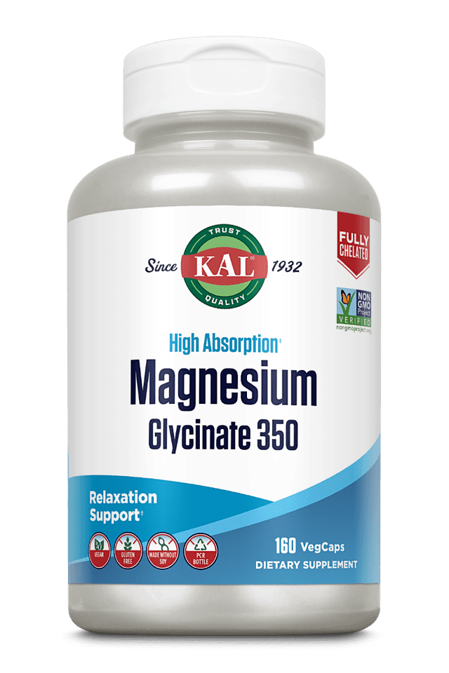 Kal - Magnesium Glycinate 350mg 160 Vcaps