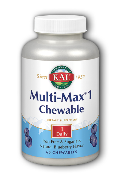 Kal - Multi-Max 1, Iron Free Blueberry 60 Chw  TEMPORARILY UNAVAILABLE