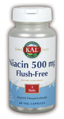 Kal - Niacin Flush-Free 60ct 500mg Vegetarian Capsule