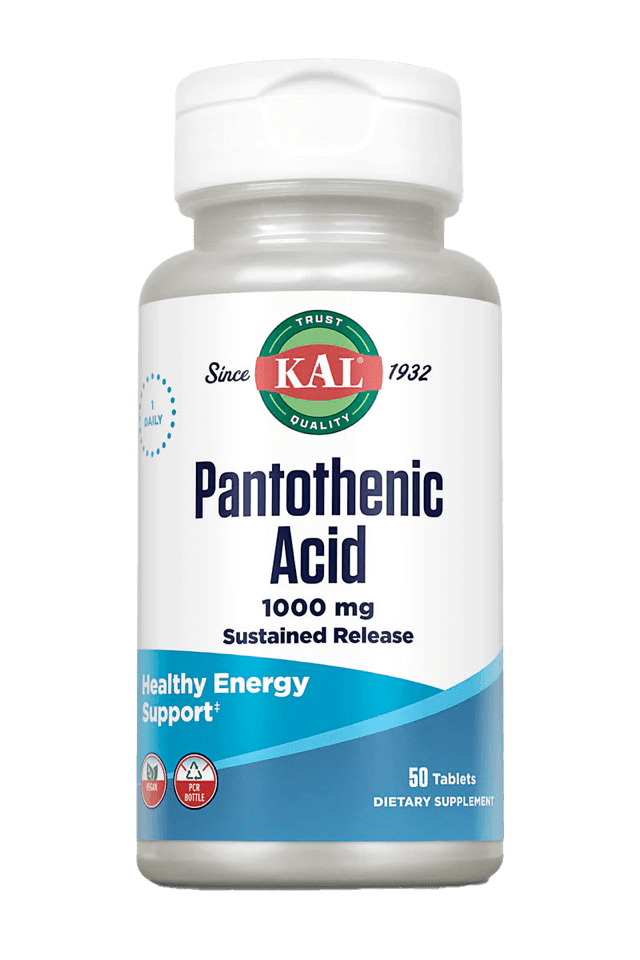 Kal - Pantothenic Acid Sustained Release 50ct 1000mg Tablet