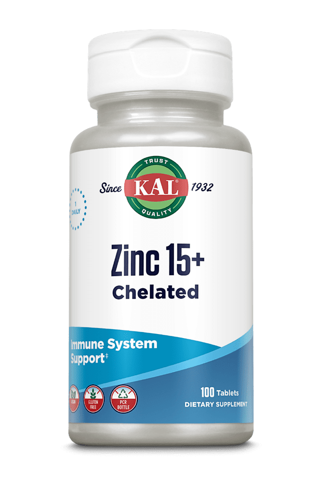 Kal - Zinc 15+ Chelated 100ct 15mg Tablet
