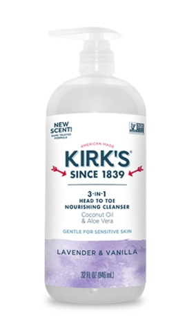 Kirks 3-IN-1 Head to Toe Nourishing Cleanser Lavender & Vanilla 32 FL OZ