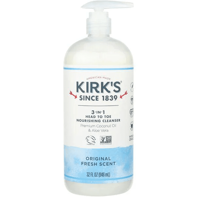 Kirks 3-IN-1 Head to Toe Nourishing Cleanser Original Fresh Scent 32 FL OZ