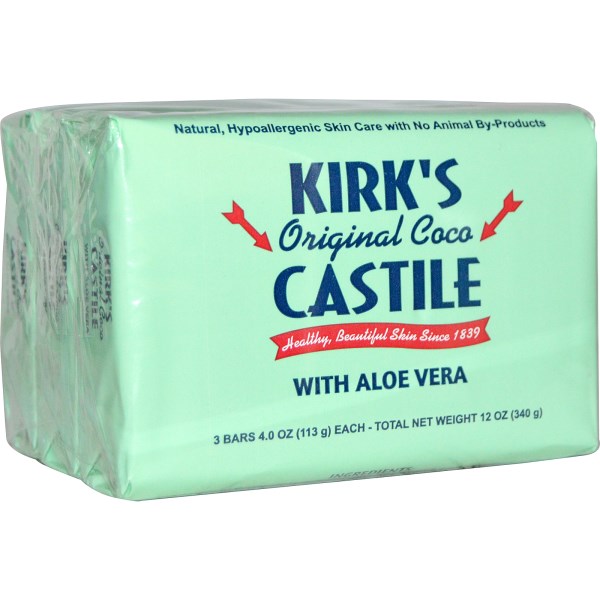 Kirks Natural Castile Bar Soap Aloe Vera 3 ct