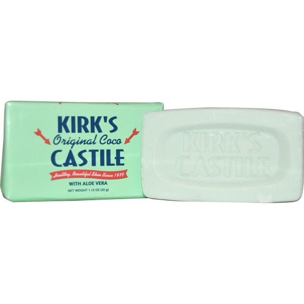 Kirks Natural Castile Bar Soap Aloe Vera Travel Size 1.13 oz