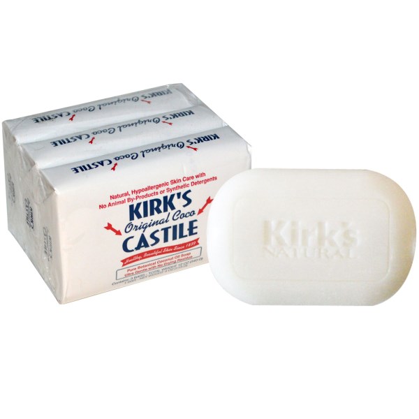 Kirks Natural Castile Bar Soap Fragrance Free Pack 3 ct