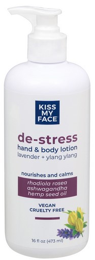 Kiss My Face - De-Stress Hand & Body Lotion Lavender + Ylang Ylang 16 ounce