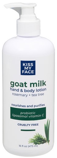 Kiss My Face - Goat Milk Hand & Body Lotion Rosemary + Tea Tree 16 ounce