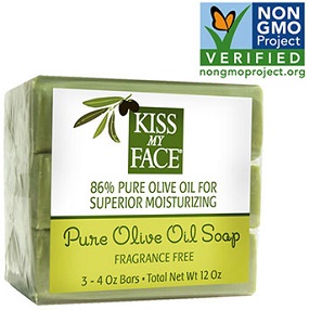 Kiss My Face - Bar Soap Pure Olive Oil 4 ounce (Pack 3 pc)
