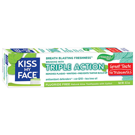 Kiss My Face - Triple Action Gel Toothpaste Herbal Mint 4.5 ounce