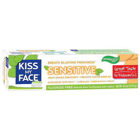 Kiss My Face - Sensitive Gel Whitening Toothpaste With Aloe Vera Cool Orange Mint 4.5 ounce
