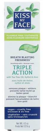 Kiss My Face Triple Action Toothpaste Fluoride Free 4.5 oz