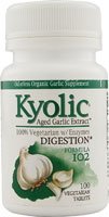 Kyolic A.G.E Formula 102 w/Ginger, Glucanese, Protease, Lipase 100 tabs