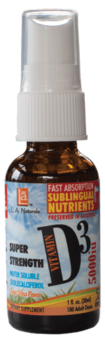 L A Naturals - D3 Super Strength Spray 5,000 IU 1 oz-TEMP OUT OF STOCK