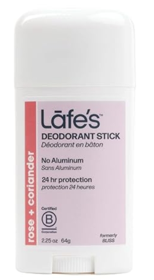 Lafes Natural Twist Stick Deodorant Powder Rose + Coriander 2.25 oz