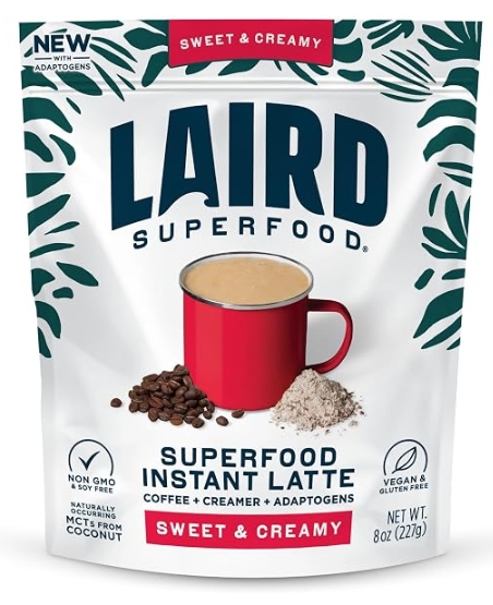 LAIRD Superfood - Creamer with Functional Mushrooms Instant Latte Sweet & Creamy 8 oz