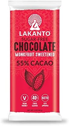 Lakanto Chocolate Bar 55% Sugar Free box of 8 / 3Oz
