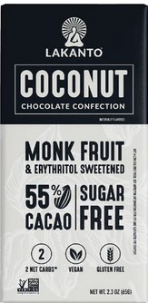 Lakanto Chocolate Bar Coconut 55% box of 8 / 2.3Oz