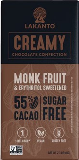 Lakanto Chocolate Bar Creamy 55% box of 8 / 2.3Oz