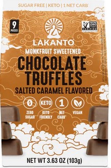 Lakanto Truffles Chocolate Salted Caramel Flavored 3.63Oz      TEMPORARILY UNAVAILABLE