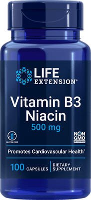 Life Extension -  Vitamin B3 Niacin 500 mg, 100 capsules
