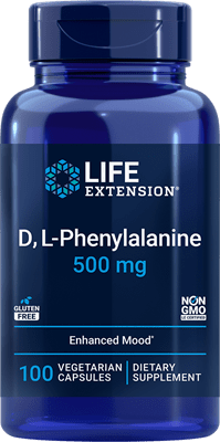 Life Extension -  D,L-Phenylalanine Capsules 500 mg, 100 vegetarian capsules