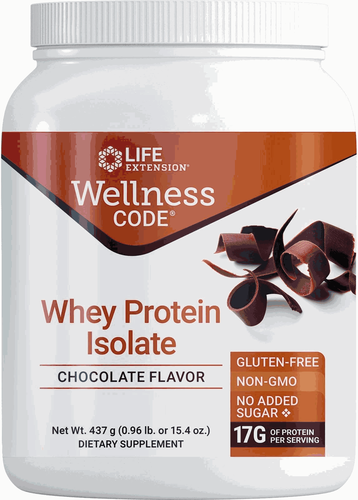 Life Extension -  Whey Protein Isolate (Natural Chocolate Flavor) 437 grams (0.96 lb. or 15.4 oz.)