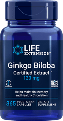 Life Extension -  Ginkgo Biloba Certified Extract 120 mg, 365 vegetarian capsules