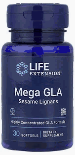 Life Extension -  Mega GLA with Sesame Lignans 30 softgels*New PKG*(#2218)