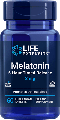 Life Extension -  Melatonin 6 Hour Timed Release 3 mg, 60 vegetarian tablets