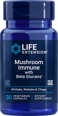 Life Extension - Mushroom Immune with Beta Glucans 30 vegetarian capsules