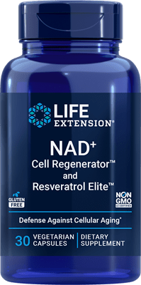 Life Extension - NAD+ Cell Regenerator and Resveratrol                     30 vegetarian capsules
