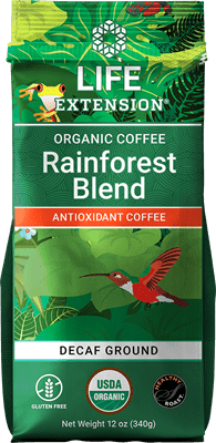 Life Extension -  Rainforest Blend Decaf Ground Coffee 12 oz (340 g)