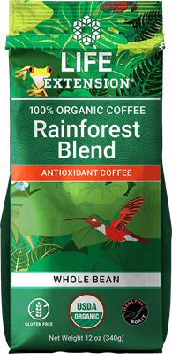 Life Extension -  Rainforest Blend Whole Bean Coffee 12 oz (340 g)