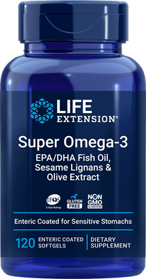 Life Extension -  Super Omega-3 EPA/DHA with Sesame Lignans & Olive Extract 120 enteric coated softgels